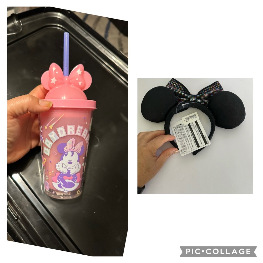 Disney Pink Minnie Mouse Cup and Black Ears Headband